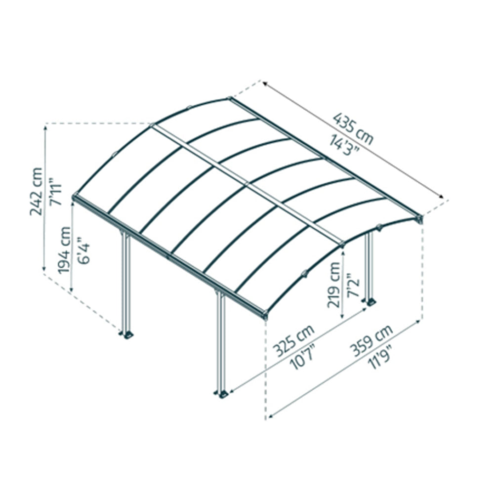 Crescent Curved Roof Carport