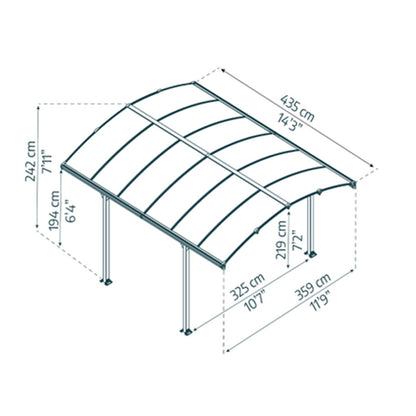Crescent Curved Roof Carport