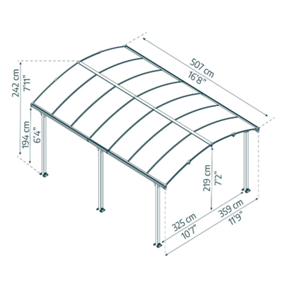 Crescent Curved Roof Carport