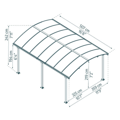 Crescent Curved Roof Carport