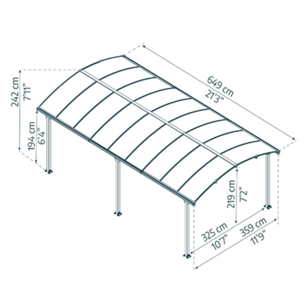 Crescent Curved Roof Carport