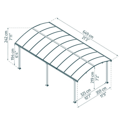 Crescent Curved Roof Carport