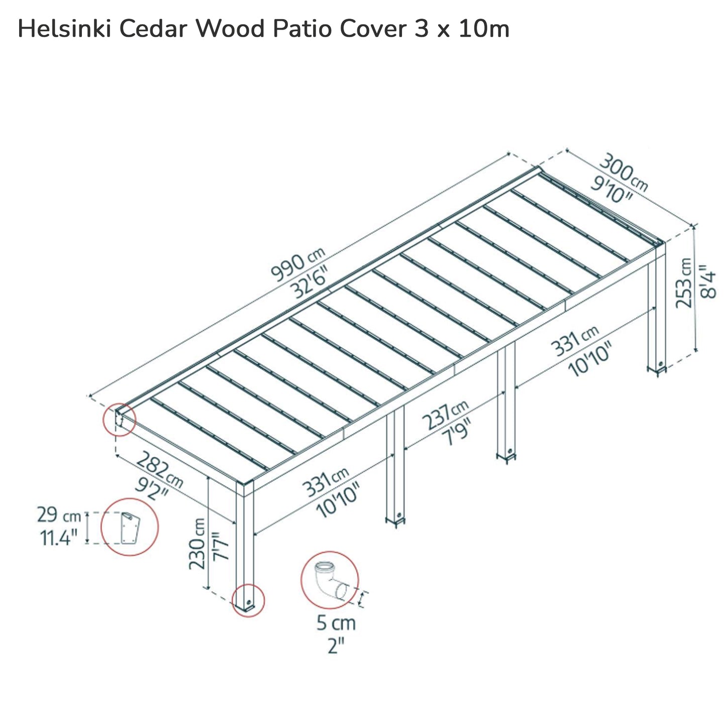 Helsinki Cedar Wood Canopy